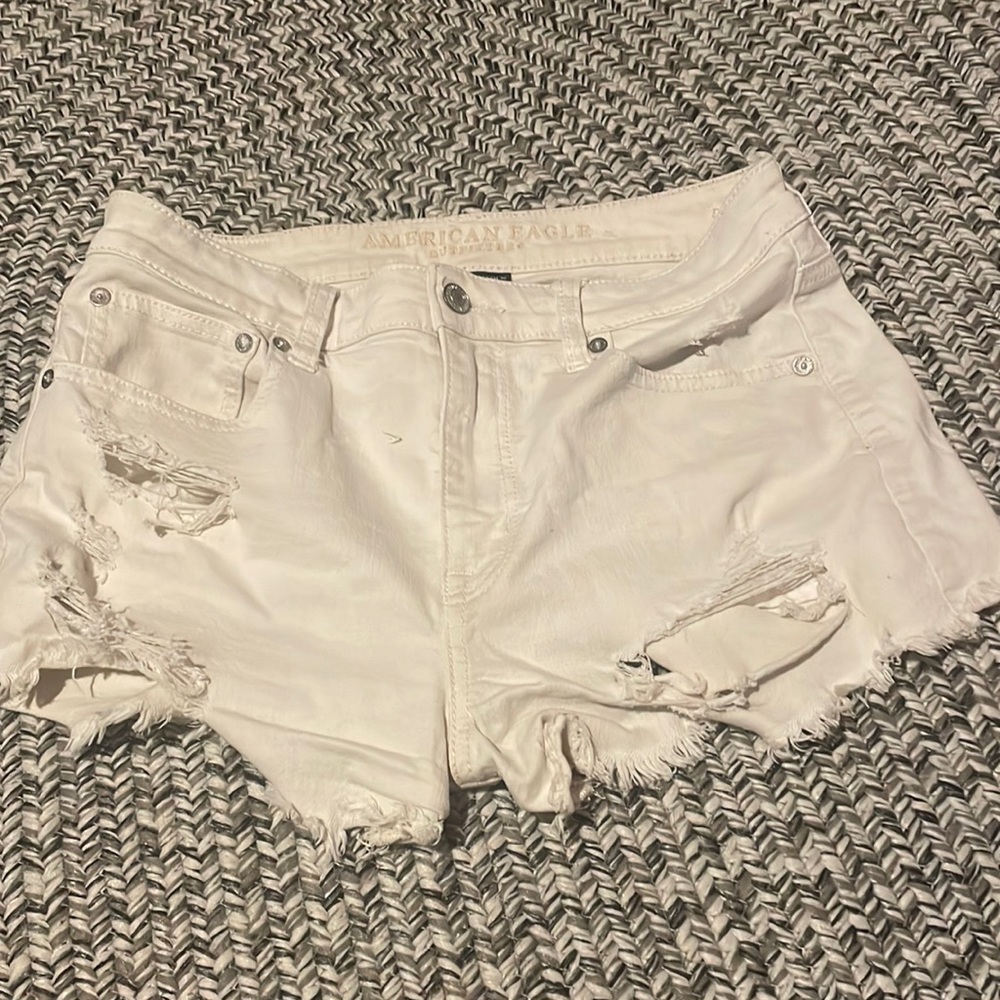 White AE jean shorts